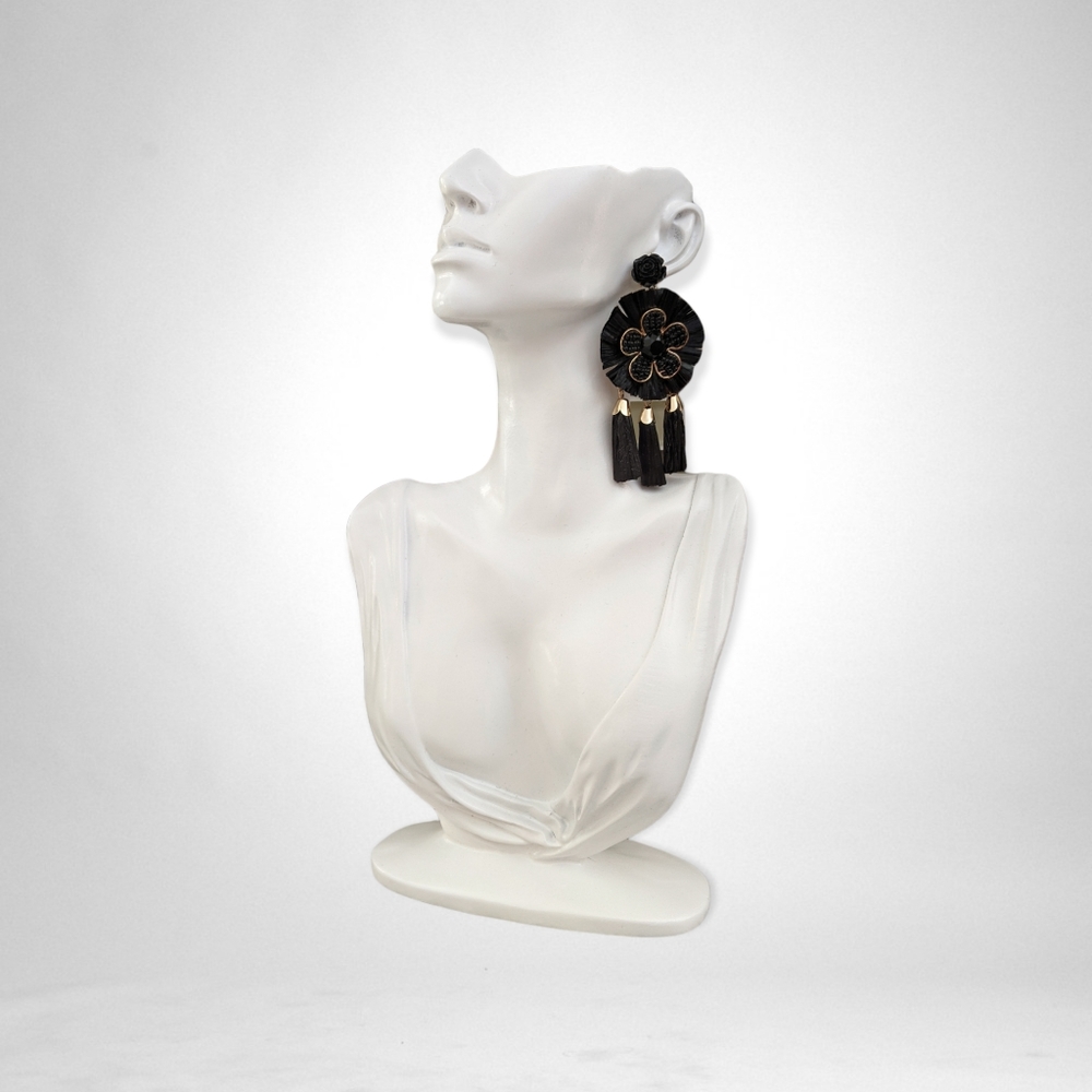 Shiraleah Raffia Tassel Earrings Black